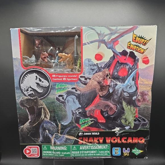 Jurassic World 8pc Dinosaur Multi Action Set Volcano Game Kids Toy - Picture 1 of 5